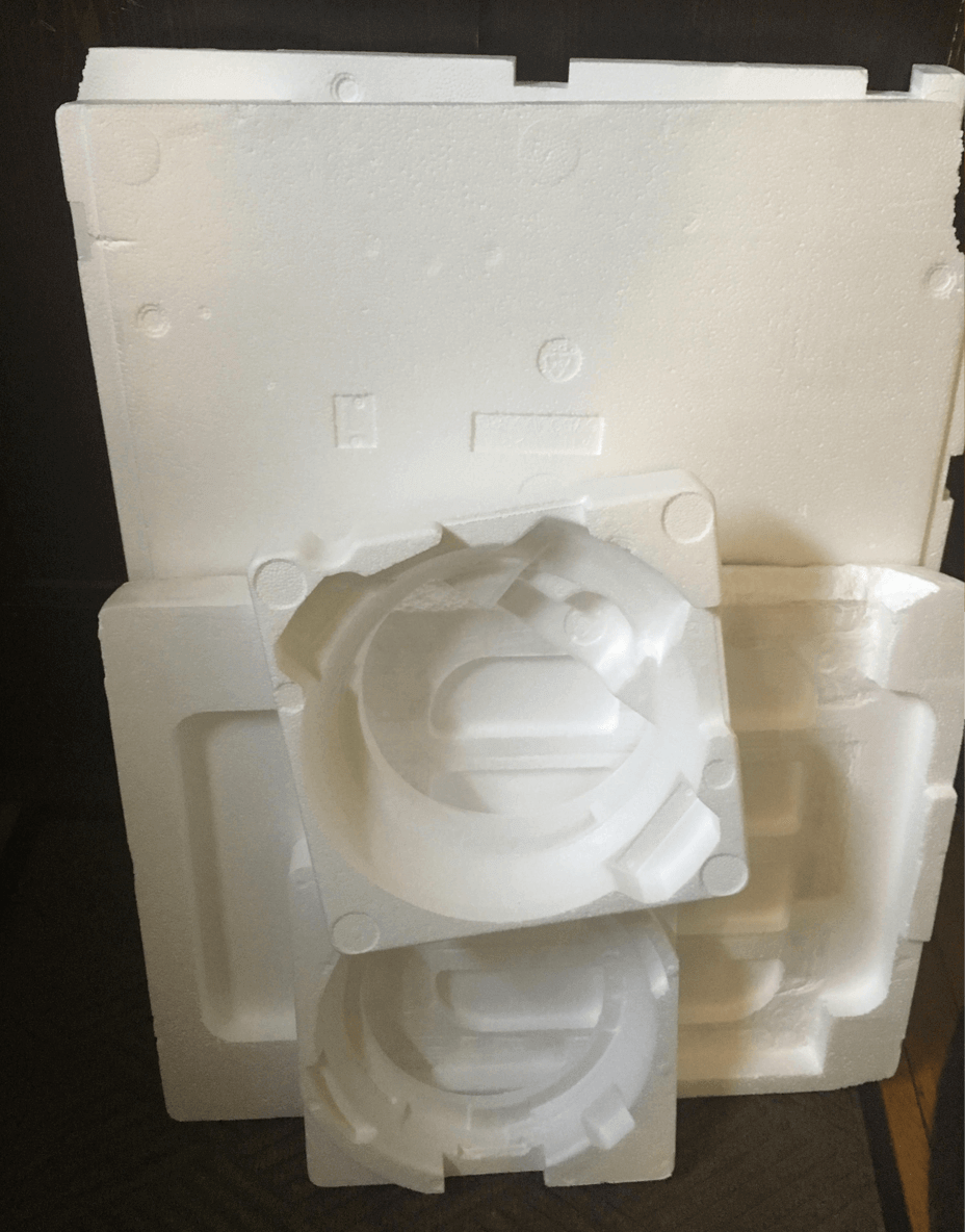 A stack of styrofoam blocks